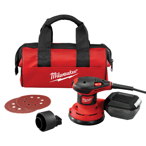 Milwaukee 603421 Random Orbit Palm Sander, 3 A, 5 in Pad/Disc