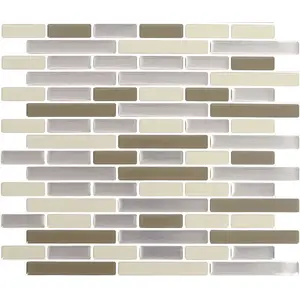 Peel and Impress 24060 Adhesive Wall Tile 9.3" W X 11" L Multiple Finish (Mosaic) Vinyl 4 pc Multiple Finish (Mosaic)
