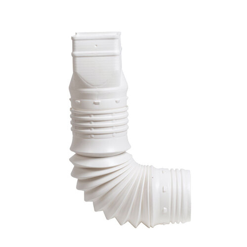 Flexible Downspout Extension Flex-A-Spout 3.75" H X 3.75" W X 16" L White Vinyl White