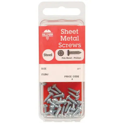 Sheet Metal Screws No. 12 S X 3/4" L Phillips Pan Head Zinc-Plated - pack of 10