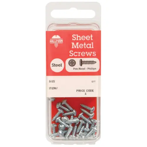 Sheet Metal Screws No. 14 S X 2" L Phillips Pan Head 3 Zinc-Plated - pack of 10