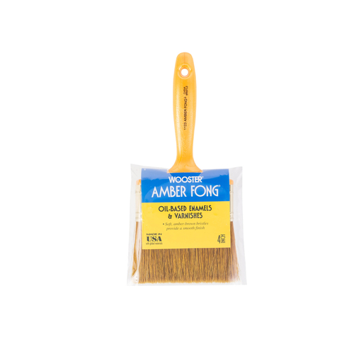 Wooster 1640002 OilBased Paint Brush Amber Fong 4" Flat
