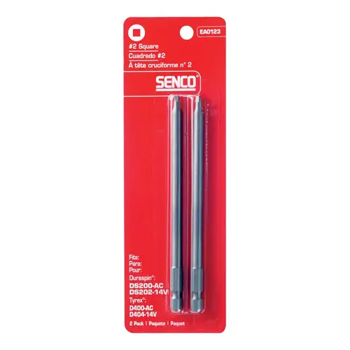 Senco EA0123 Driver Bit Duraspin Square #2 X 5" L Steel Grey Pair