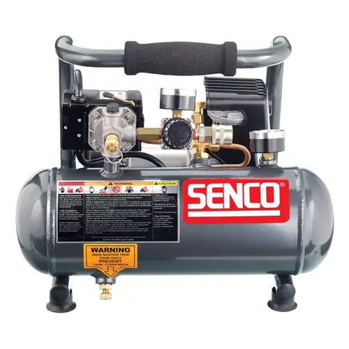 Senco PC1010 Trim Air Compressor, 1 gal Tank, 0.5 hp, 115 V, 125 psi Pressure, 0.7 scfm Air