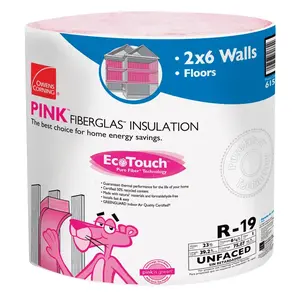 Owens Corning Eco Touch 23 in. W X 39 ft. L R-19 Unfaced Fiberglass Insulation Roll 75.07 sq ft Owens Corning Eco Touch 23 in. W X 39 ft. L R-19 Unfaced Fiberglass Insulation Roll 75.07 sq ft