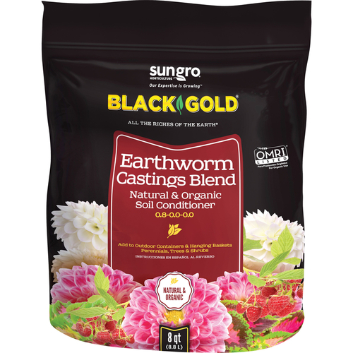 Black Gold 1490302 8QT P Earthworm Castings Organic 8 qt