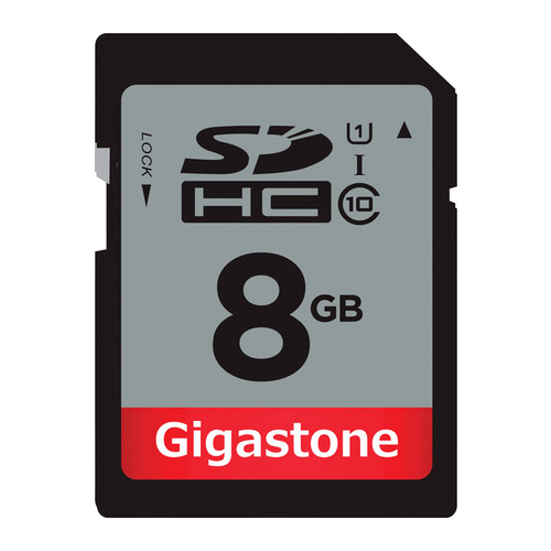 Gigastone GS-SDHC1008G-R SD Flash Memory Card  Black