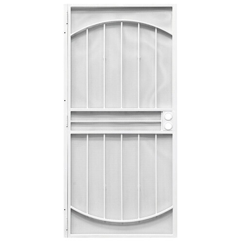 Security Screen Door 81-3/4" H X 36" W Franciscan White Steel White