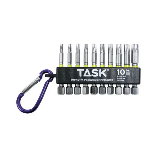 Task Tools T67925 Bit Clip Torx 2" L Carabiner Steel Steel