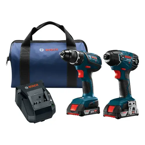 Drill/Driver and Impact Driver Kit Compact Tough 18 V Cordless Brushed