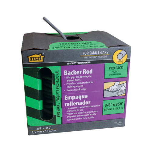MD 71550 Caulk Backer Rod Gray Foam For Door and Window 350 ft. L X 3/