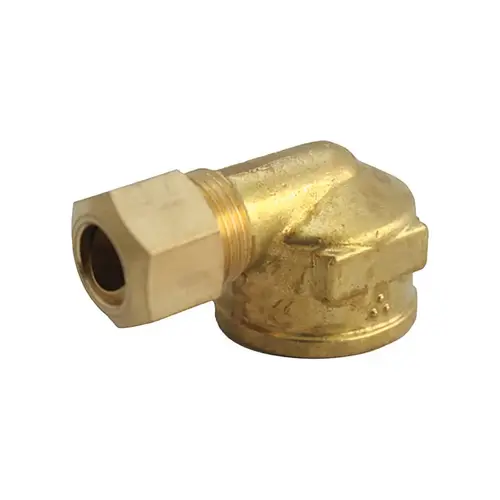 90 Degree Elbow 1/4" Compression X 1/8" D FPT Brass