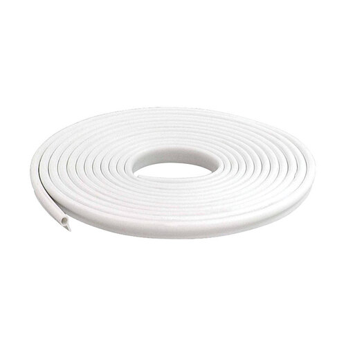 Gasket Weatherstrip White Vinyl For Doors and Windows 17 ft. L X 1/2" White