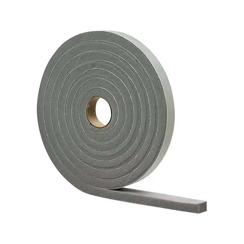 Weather Stripping Tape Gray Vinyl and Foam For Doors 17 ft. L X 1/8" Gray