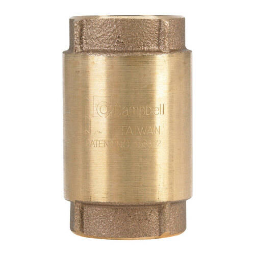Check Valve 1-1/4" D X 1-1/4" D Red Brass Spring Loaded