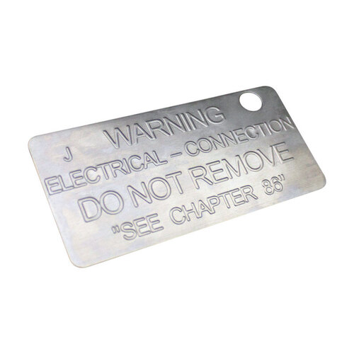 Ground Code Tag 0" D Aluminum For Grounding