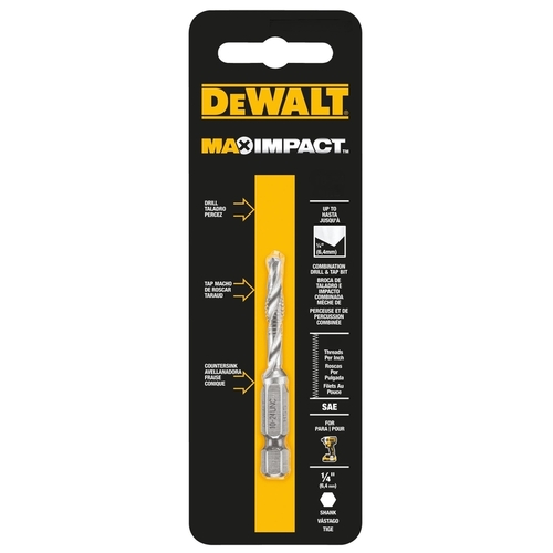 DEWALT DWADT1024 Drill and Tap Bit High Speed Steel SAE 10-24 UNC