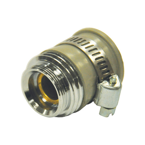 Hose Aerator Adapter, 55/64-27 x 3/4 in, Male x GHTM, Brass, Chrome Plated