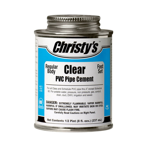 Christy's 4525283 Cement Clear For PVC 8 oz Clear