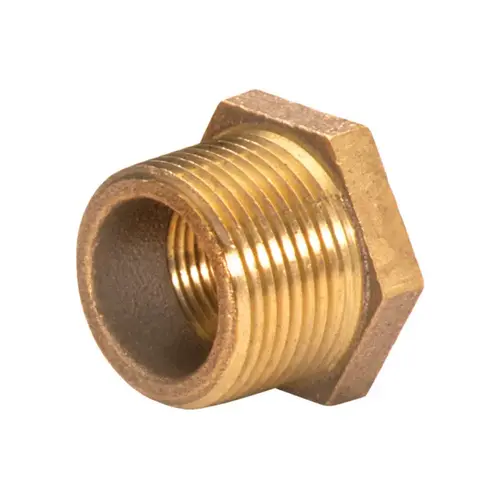 Hex Bushing 1-1/2" Male X 3/4" D Female Red Brass