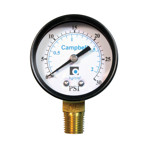 Campbell PG3T-NL Pressure Gauge 2" Brass 30 psi
