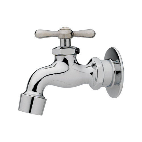 Wall Mount Faucet 3/4" Hose FIP Brass and Bronze Chrome