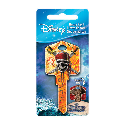 Key Blank Disney Skull And Swords House 66/97 KW1/KW10 Single For Kwikset and Titan Locks Orange - pack of 5