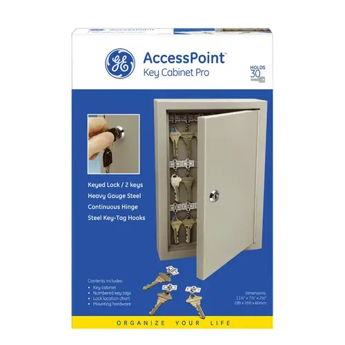 Key Cabinet, Steel, Clay, 8.11 in W, 12.04 in H, 3.19 in D