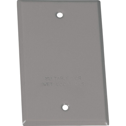 Flat Box Cover Rectangle Steel 1 gang Wet Locations Gray