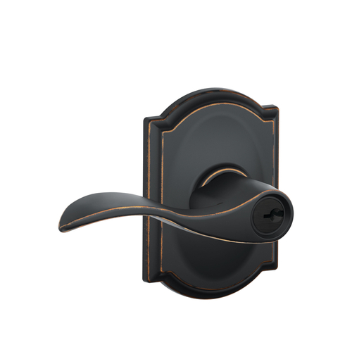 Accent Series Entry Lever Lockset, Solid Brass, Aged Bronze