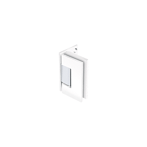 White with Chrome Accents Geneva 044 Series Wall Mount Offset Back Plate Hinge
