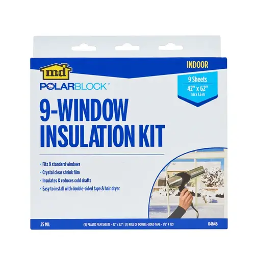 Insulation Kit Polar Block Clear 9-Window Indoor 42" W X 62" L Clear - pack of 6