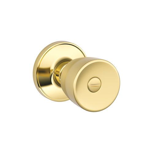 J Series J40 BYR 605 Privacy Knob, Brass, 2-3/8, 2-3/4 in Backset, 1-3/8 to 1-3/4 in Thick Door