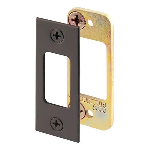 Deadbolt Strike, 2-3/4 in L, 1-1/8 in W, Steel, Bronze