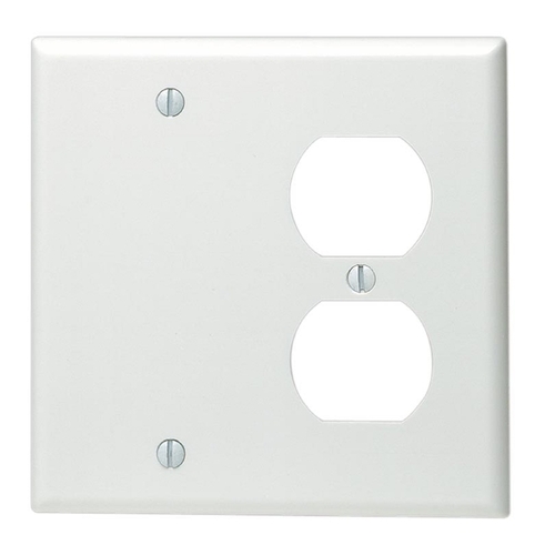 Leviton 88008-000 Wall Plate White 2 gang Thermoplastic Blank White