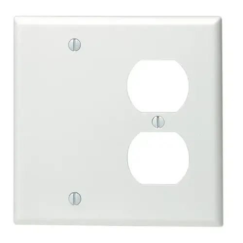Leviton 88008-000 Wall Plate White 2 gang Thermoplastic Blank White
