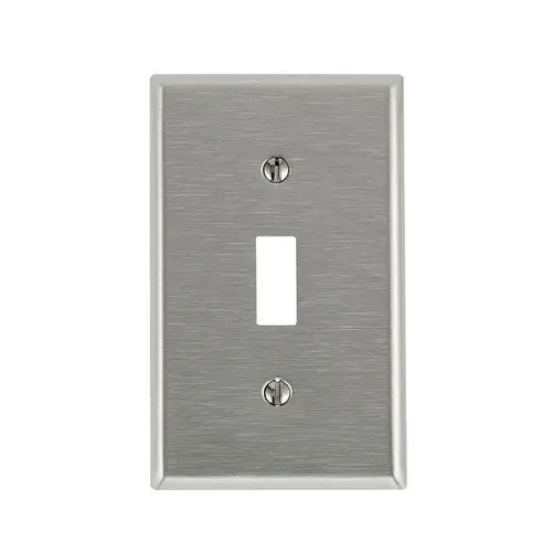 Wall Plate Antimicrobial Powder Coated Gray 1 gang Stainless Steel Toggle Antimicrobial Powder Coated