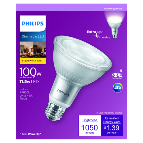 commando Sporten Typisch Philips 557512 LED Bulb PAR 30L E26 (Medium) Bright White 100 W Frosted