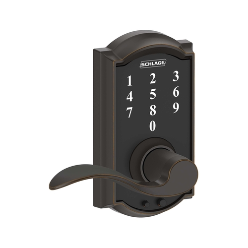 Electric Touch Screen Entry Lock Aged Bronze Steel Aged Bronze