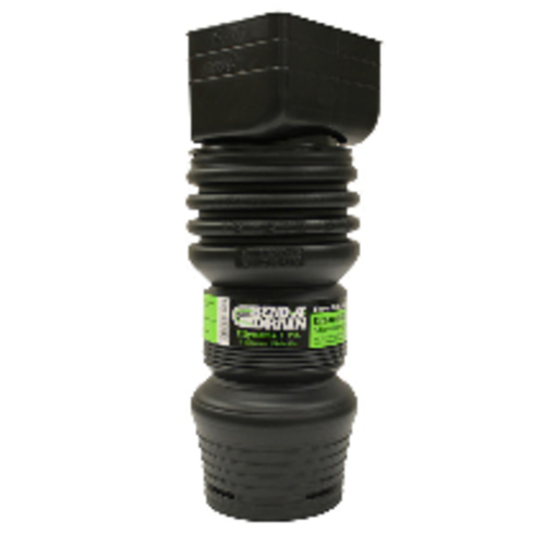 Advance Drainage Systems 335143-2 Downspout Extender Adapter 4" Barb T X 4" D Barb Polyethylene Black