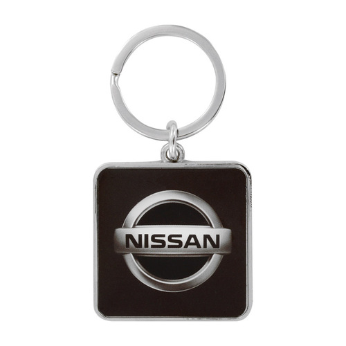 Key Chain Nissan Metal Silver Decorative Silver - pack of 3