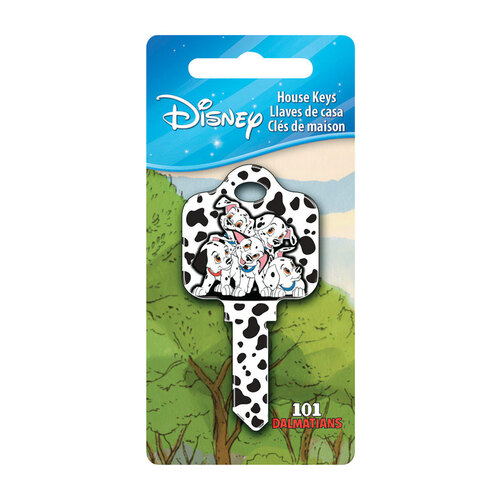 Key Blank Disney 101 Dalmatians House 68 SC1 Single For Schlage Locks Black/White - pack of 5