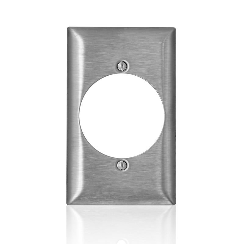 Leviton SL723-000 Wall Plate C-Series Stainless Steel 1 gang Metal Receptacle Stainless Steel