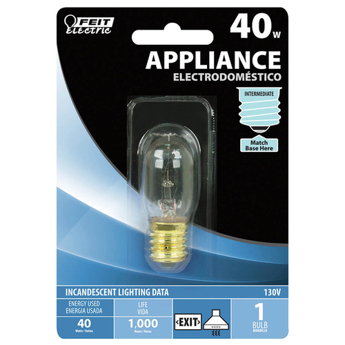 Feit Electric BP40T7N-130 Incandescent Bulb 40 W T7 Appliance E17 (Intermediate) Soft White Clear