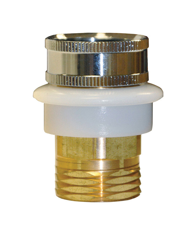 Danco 9D00010518 Hose Adapter, 3/4 x 3/4 in, GHTM x GHTF, Brass, Chrome Plated