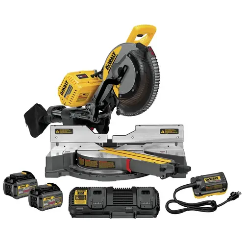 DEWALT DHS790AT2 FLEXVOLT Miter Saw, Battery, 12 in Dia Blade, 2 x 14 in 45 deg, 2 x 14 in at 90 deg Cutting Capacity