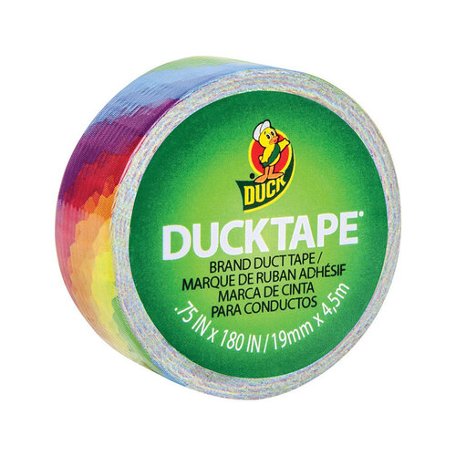 DUCK 282322 Duct Tape 0.75" W X 180" L Multicolored Rainbow Multicolored