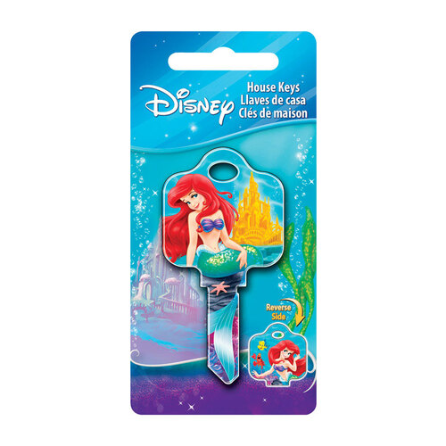 Key Blank Disney Ariel And Friends House 68 SC1 Single For Schlage Locks Blue - pack of 5