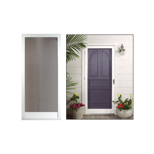 Full View White 36" x 80" Vinyl Hinged Screen Door - Bulk