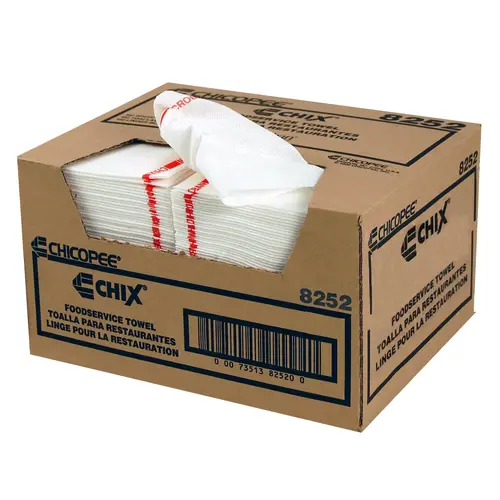 CHICOPEE 8252 Chix Foodservice Towel w/Microban White Medium Duty 13x21  Chix Foodservice Towel w/ Microban White Medium Duty 13x21